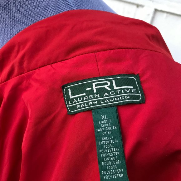 Lauren Active Ralph Lauren Red Jacket Equestrian Collar Buckle Detail Light Coat - Picture 5 of 8